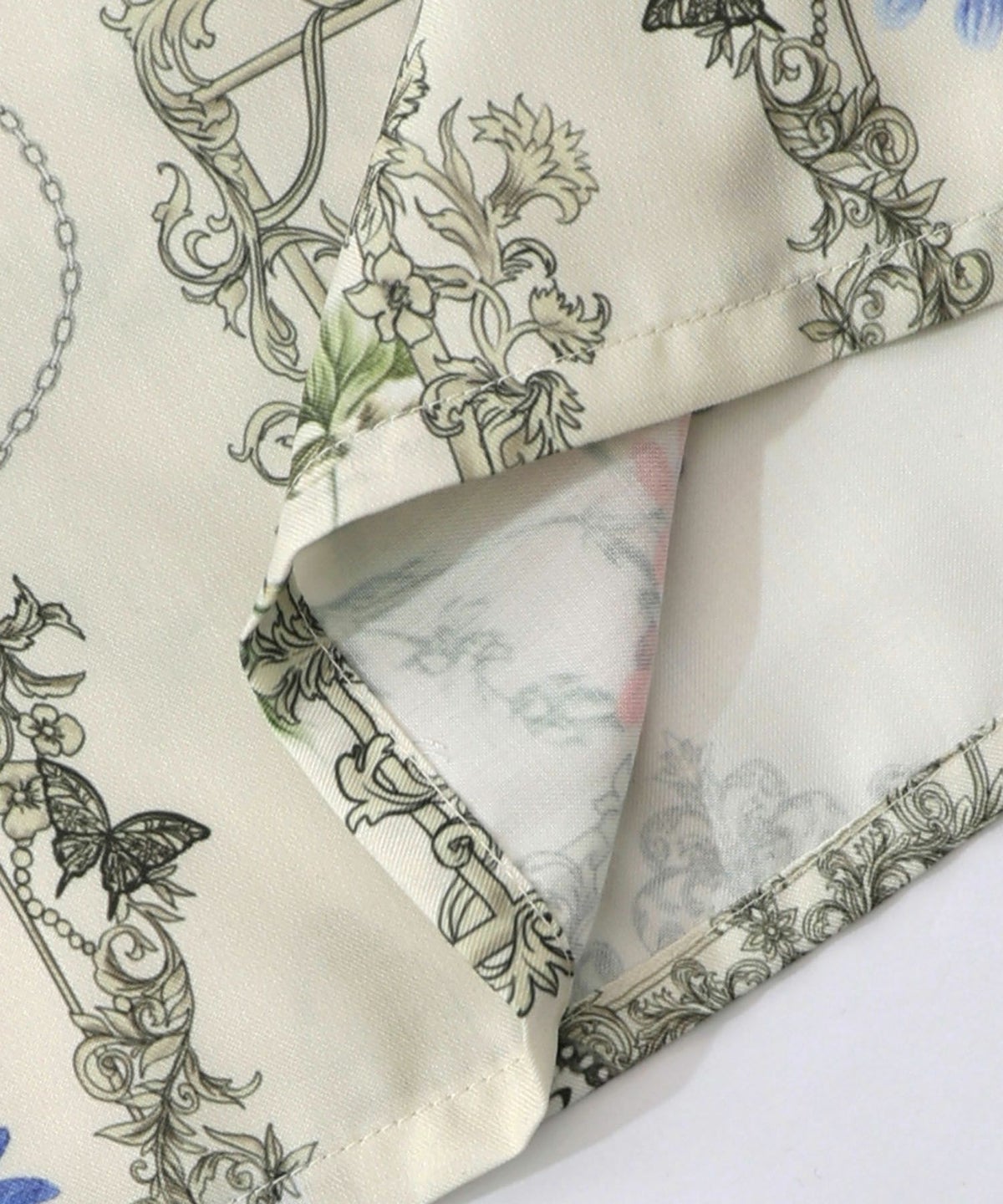 ヴィンテージ風額縁柄シャツワンピース-17