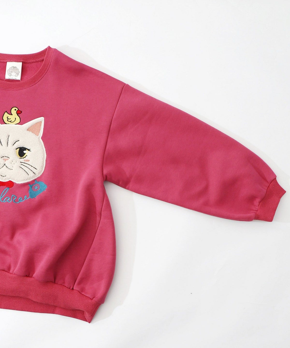 ネコのボアアップリケ×刺繍 裏起毛プルオーバー-15