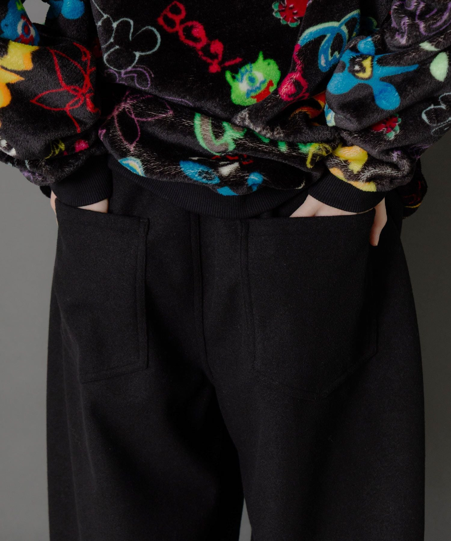 153765：POP刺繍起毛あったかパンツの通販-ScoLar