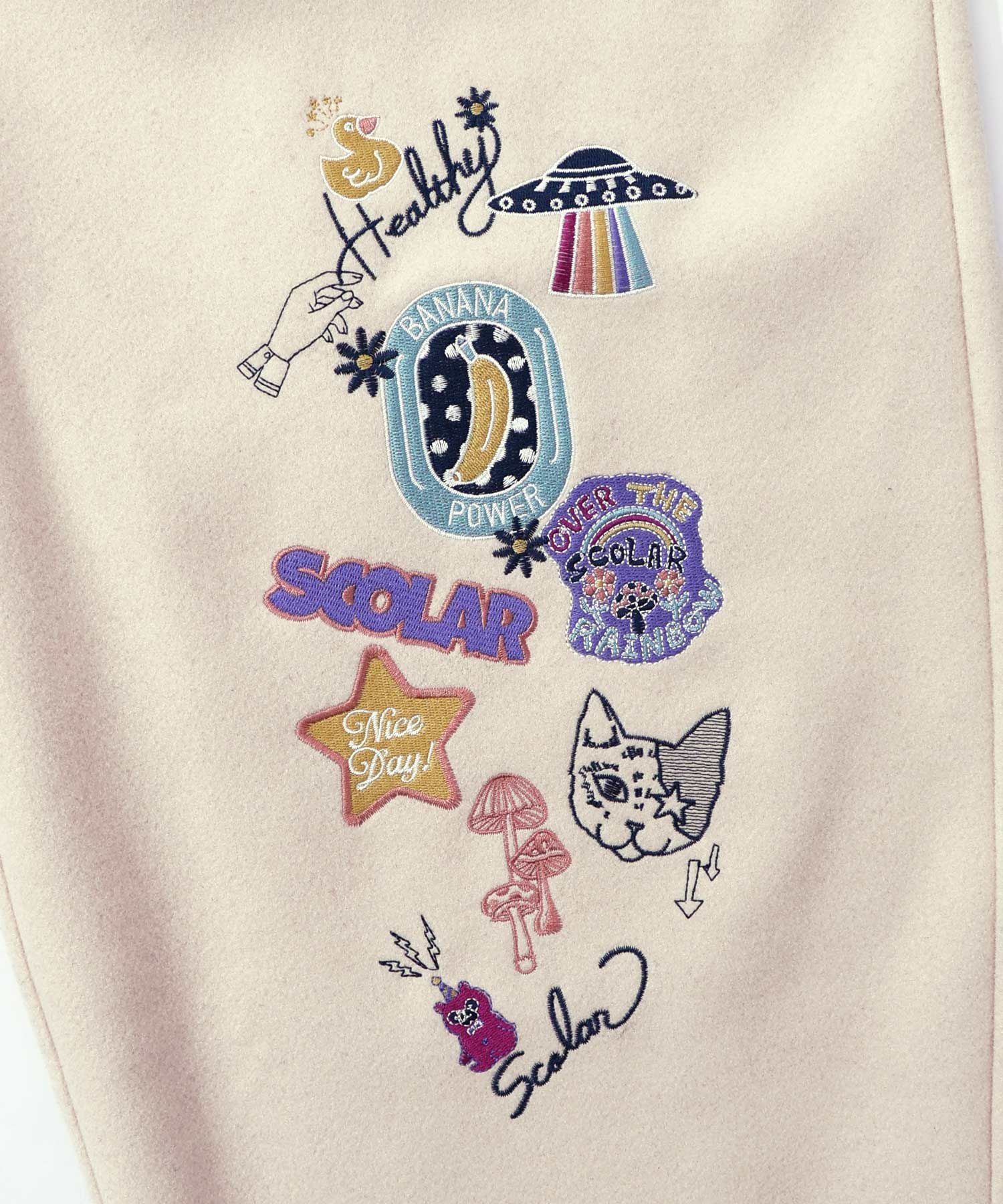 153765：POP刺繍起毛あったかパンツの通販-ScoLar