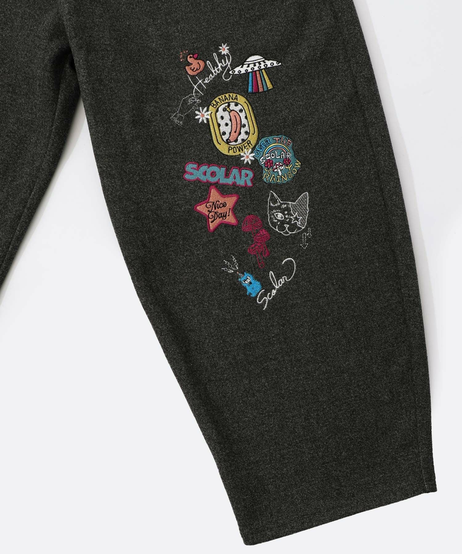 153765：POP刺繍起毛あったかパンツの通販-ScoLar