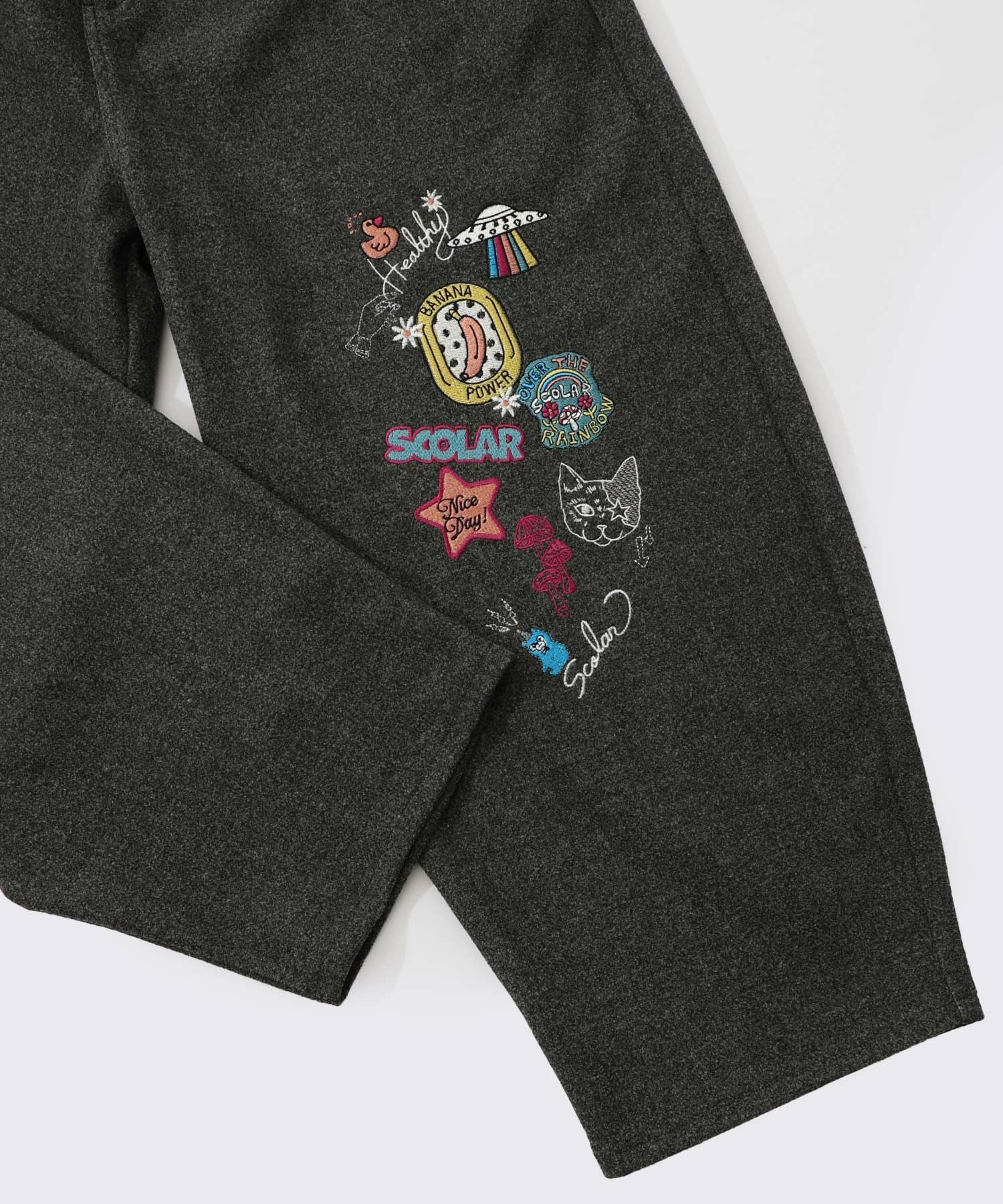 153765：POP刺繍起毛あったかパンツの通販-ScoLar