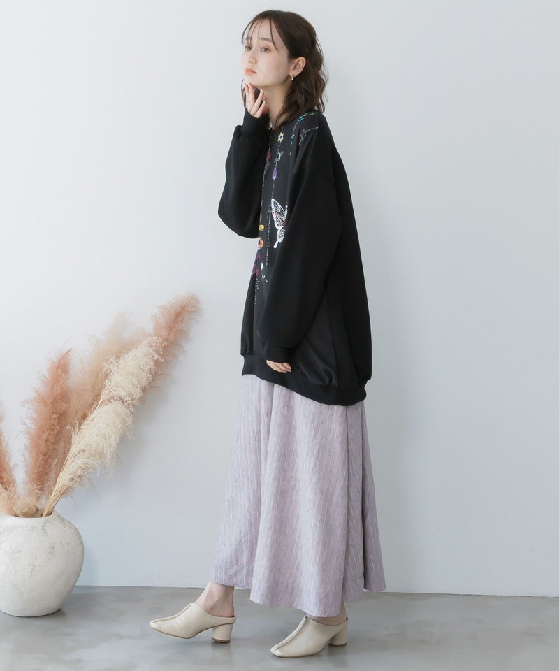 スカラーガーランド柄裏毛チュニック-5