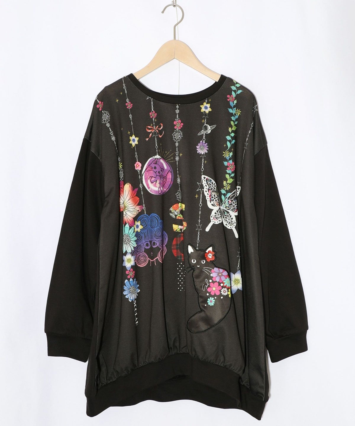 スカラーガーランド柄裏毛チュニック-11