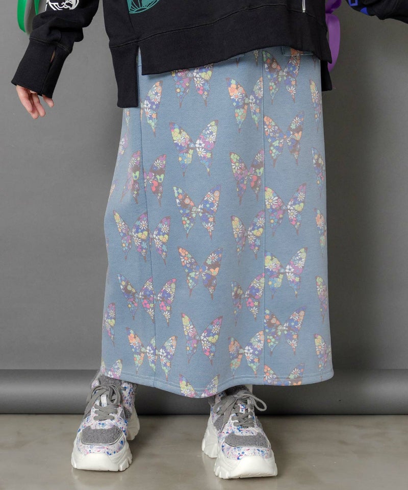 アニマルor蝶柄 裏ボアあったかスカート-1