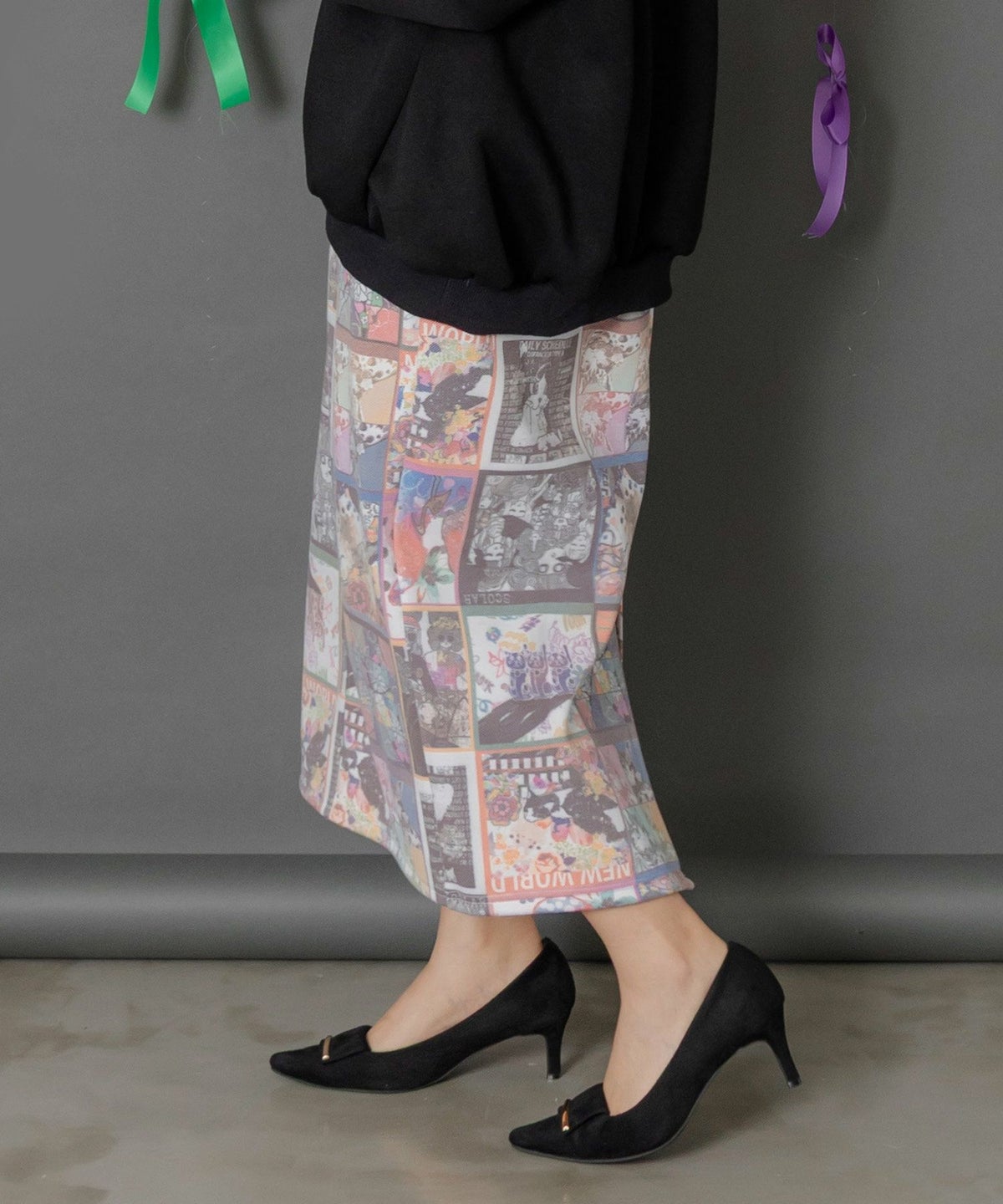 アニマルor蝶柄 裏ボアあったかスカート-12