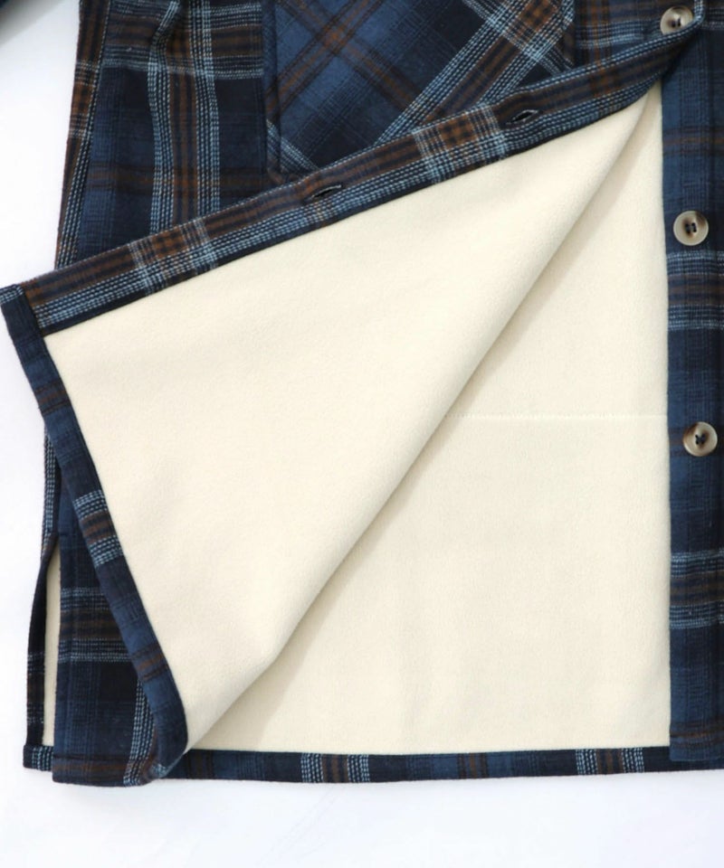 わんコレ柄ネルチェック×ボアシャツアウター-20