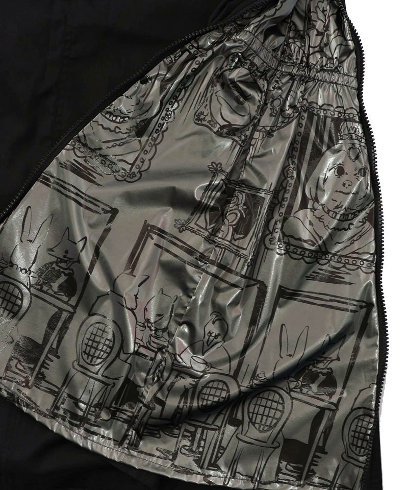 無地×動物たちの肖像柄 4wayツイルスカート-10