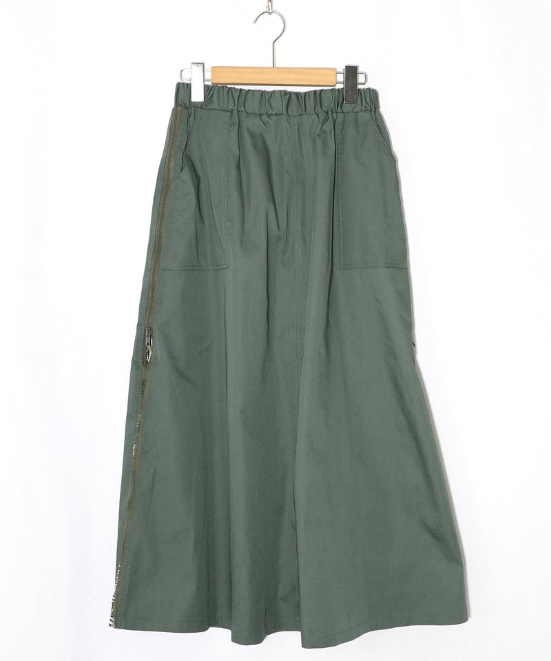 無地×動物たちの肖像柄 4wayツイルスカート-11