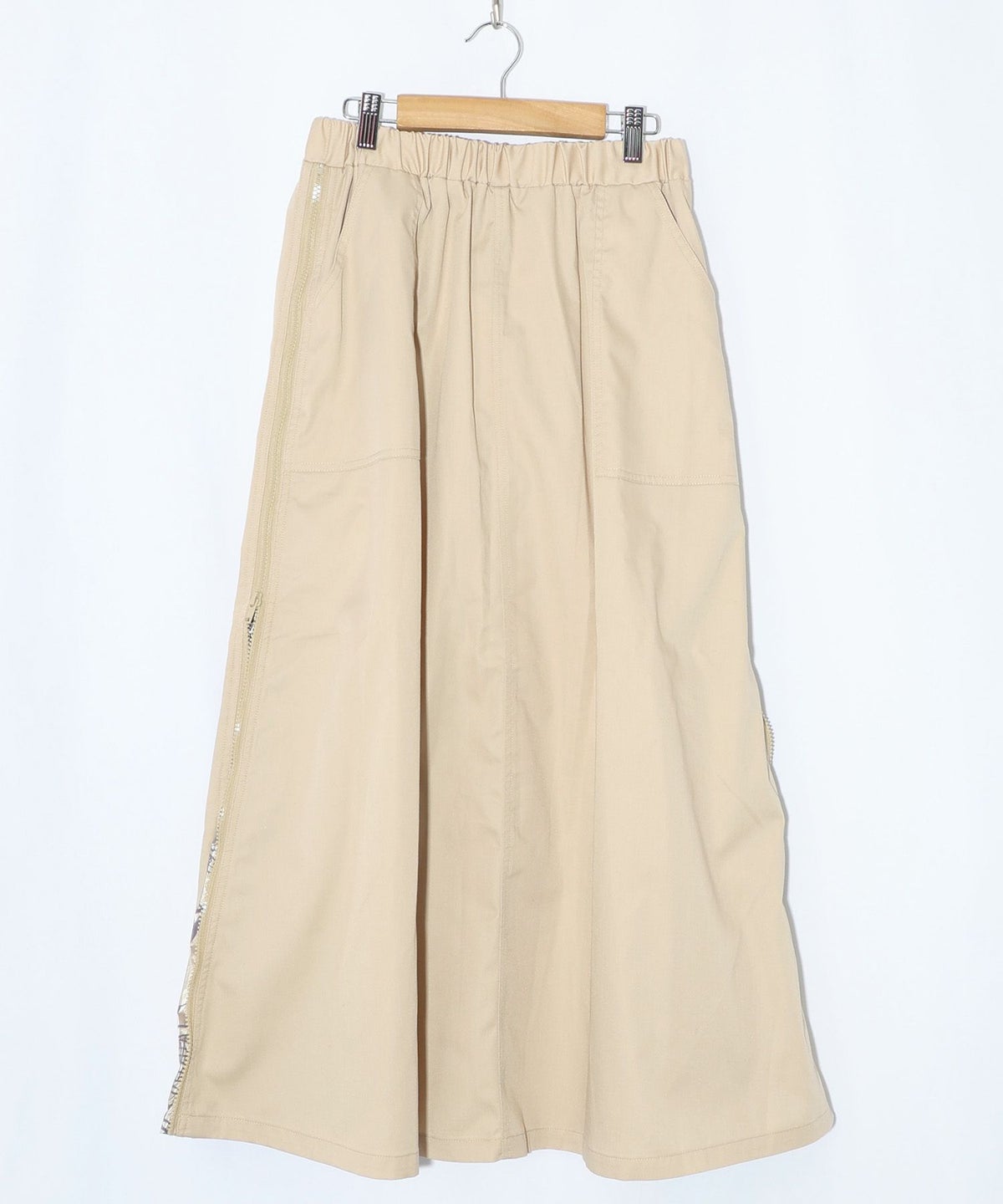 無地×動物たちの肖像柄 4wayツイルスカート-14