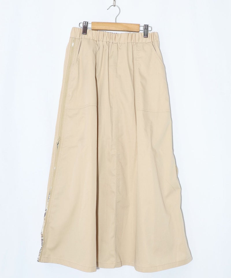 無地×動物たちの肖像柄 4wayツイルスカート-14