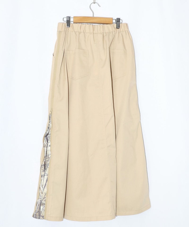 無地×動物たちの肖像柄 4wayツイルスカート-15