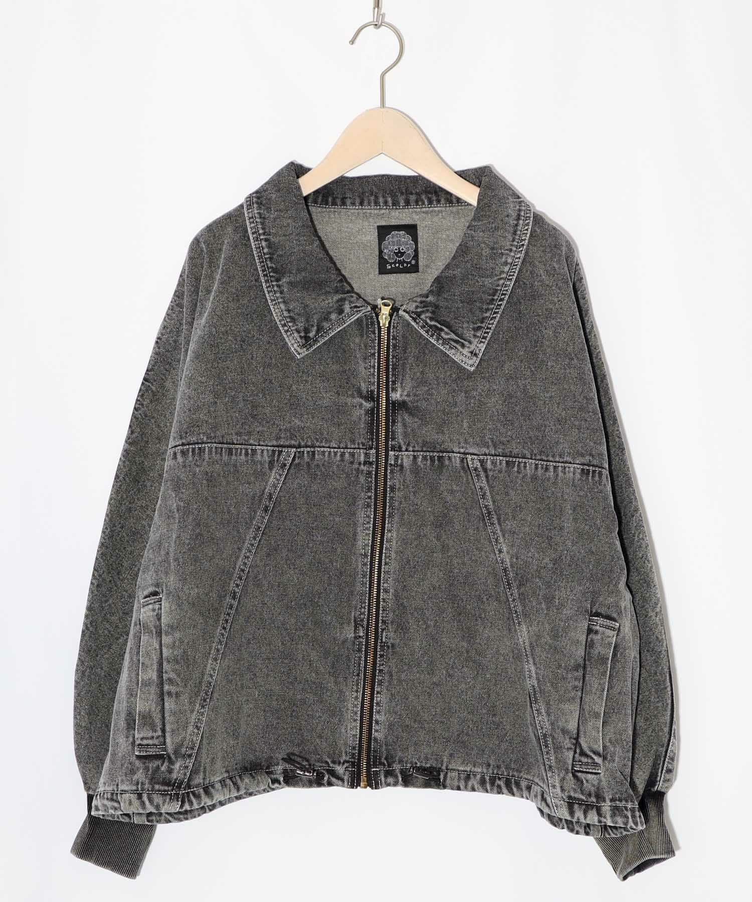 161614：ヴィンテージ風ネコ刺繍デニムジャケットの通販-ScoLar