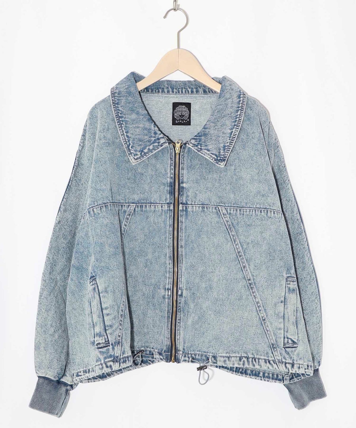 ヴィンテージ風ネコ刺繍デニムジャケット-12