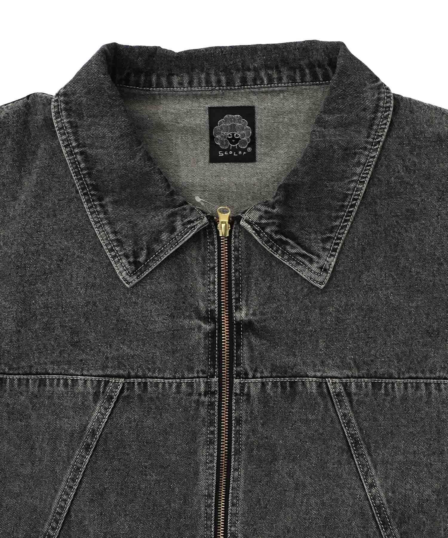 161614：ヴィンテージ風ネコ刺繍デニムジャケットの通販-ScoLar
