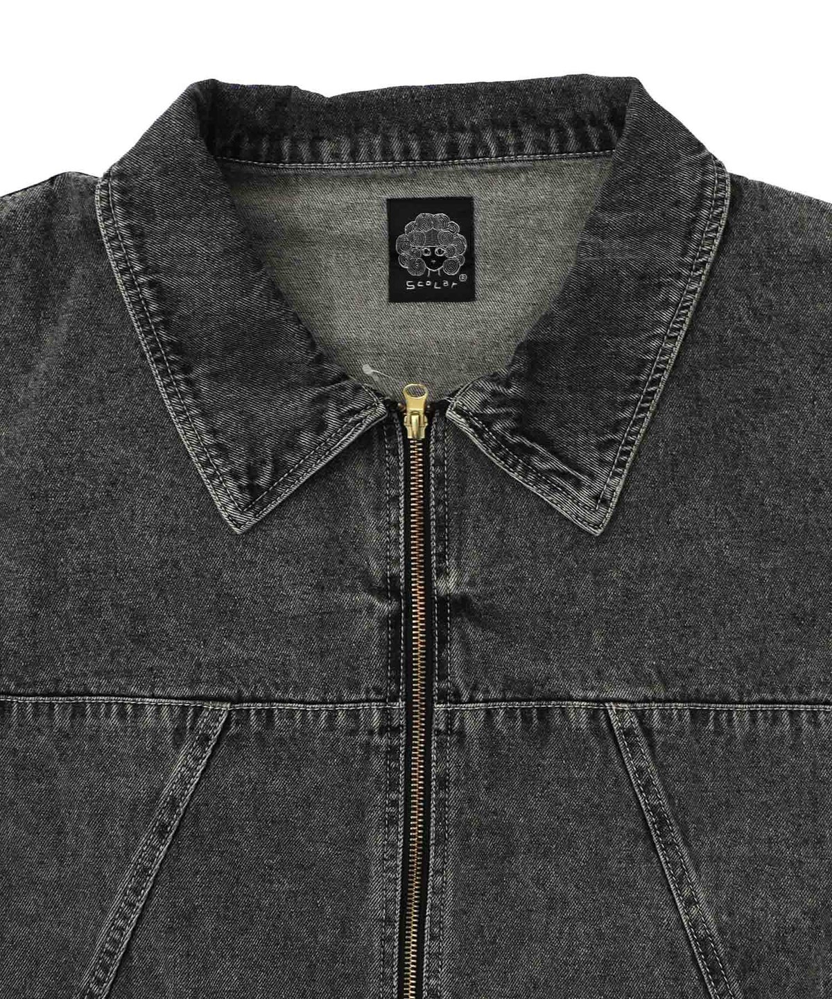 ヴィンテージ風ネコ刺繍デニムジャケット-15