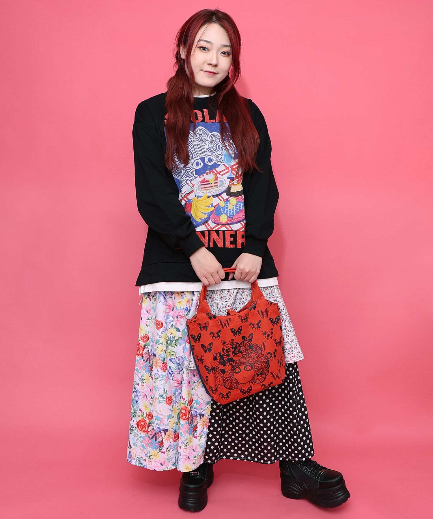 661435：スカラーちゃん×蝶々柄配色ランチトートバッグの通販-ScoLar