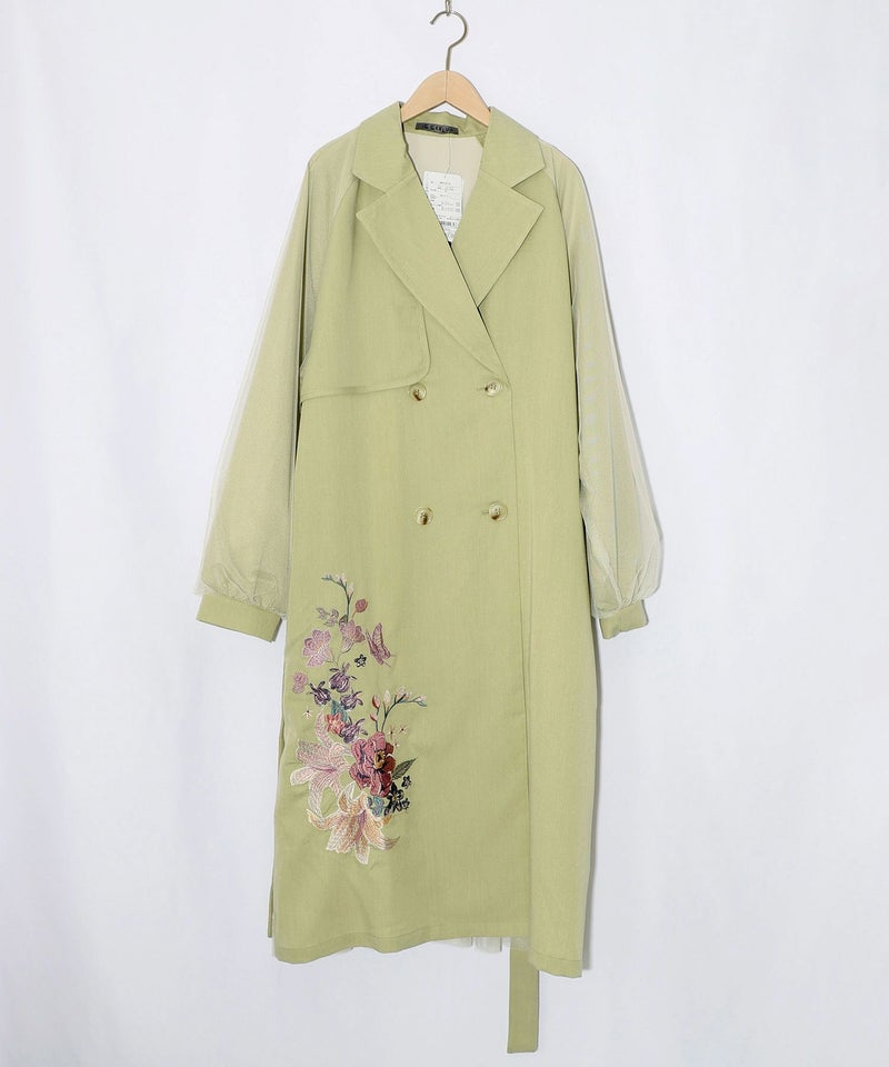 チュール重ね花刺繍ロングコート-24