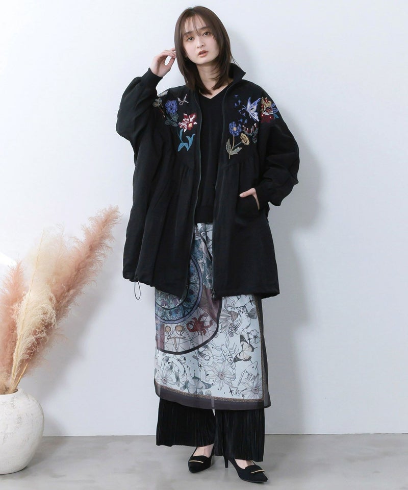 星座×ステンドグラス柄プリーツ切替プルオーバー-7