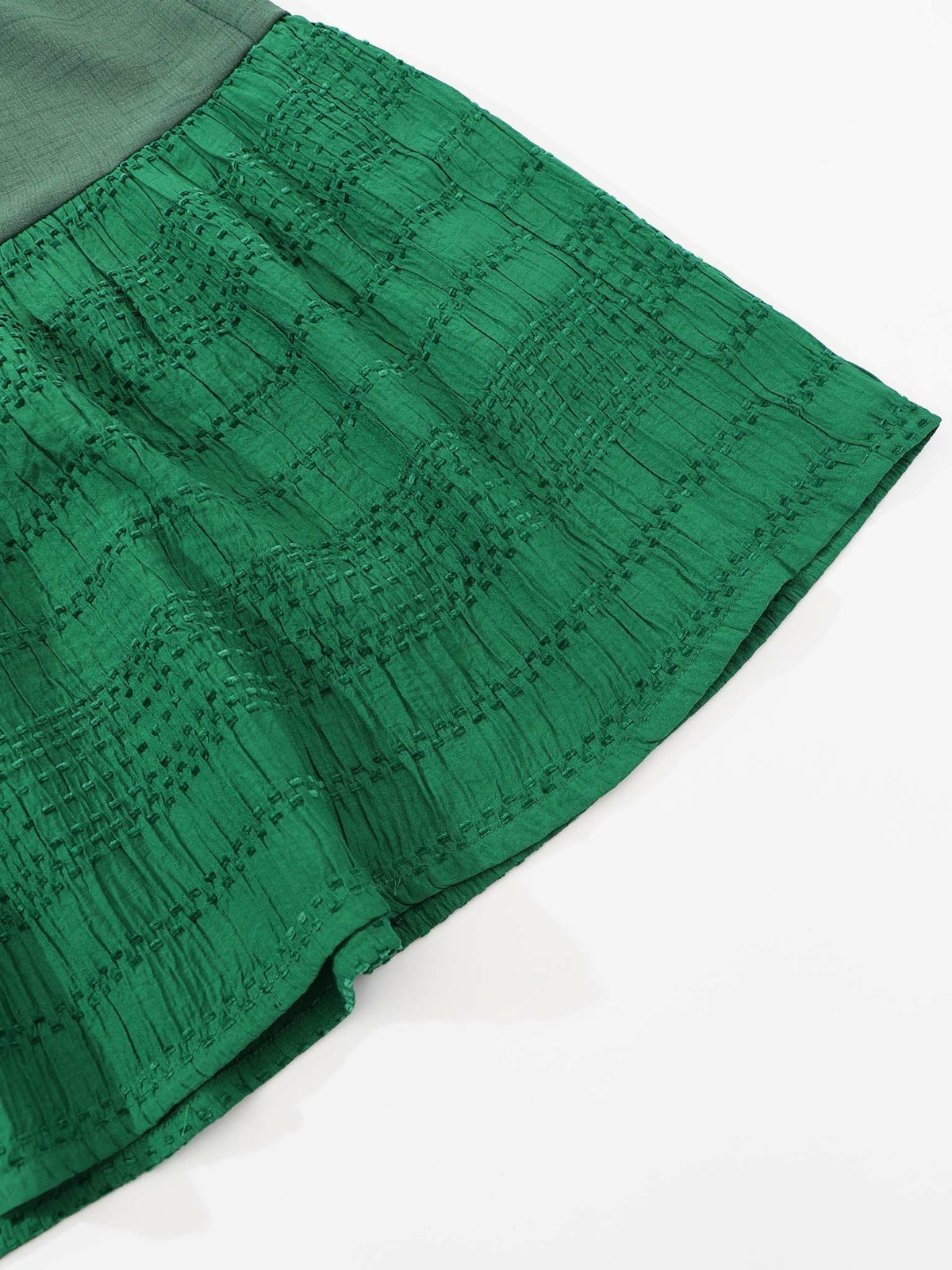 花蝶刺繍シャーリング生地ティアード風ワンピース-21