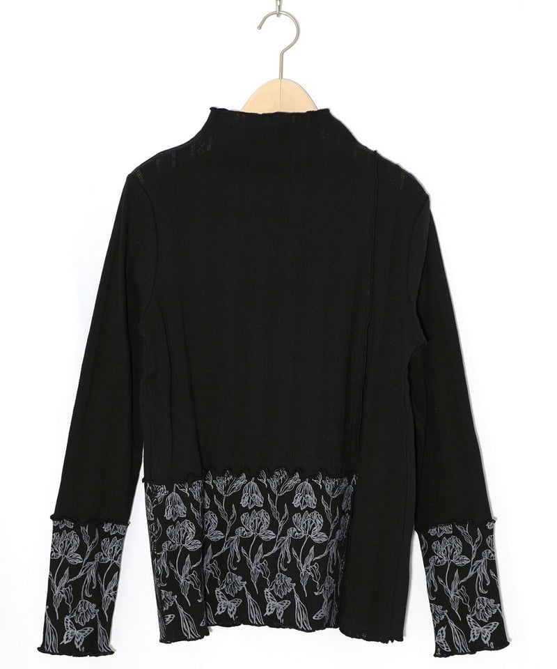 花蝶刺繍テレコ素材メロウ入りインナー-12