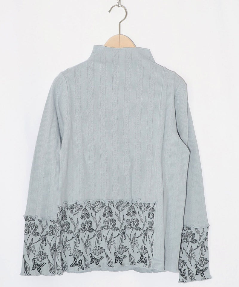 花蝶刺繍テレコ素材メロウ入りインナー-14