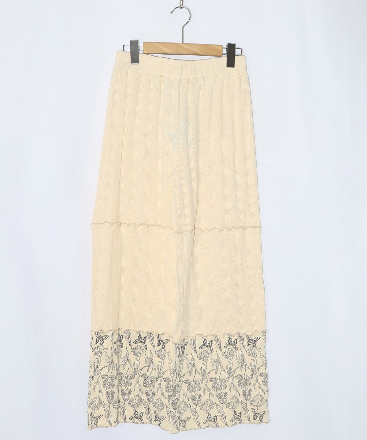 花蝶柄テレコ素材メロウ入りパンツ-8