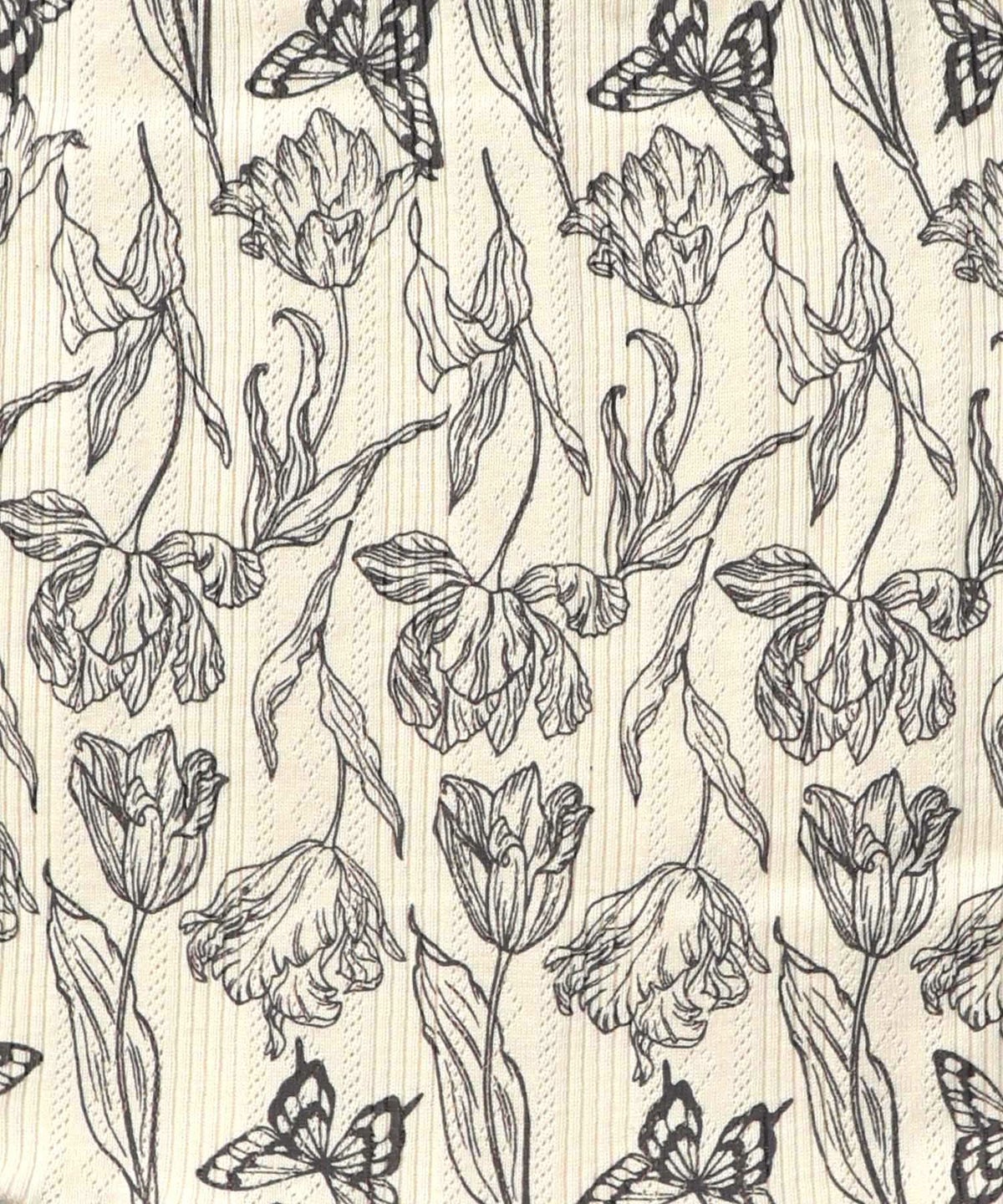 花蝶柄テレコ素材メロウ入りパンツ-9