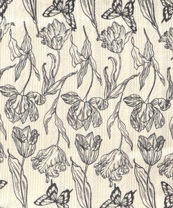 花蝶柄テレコ素材メロウ入りパンツ-9