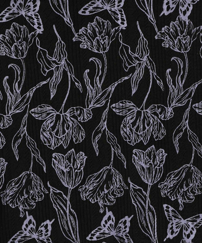 花蝶柄テレコ素材メロウ入りパンツ-11