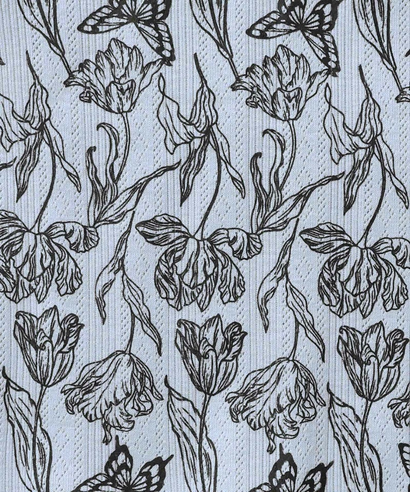 花蝶柄テレコ素材メロウ入りパンツ-13