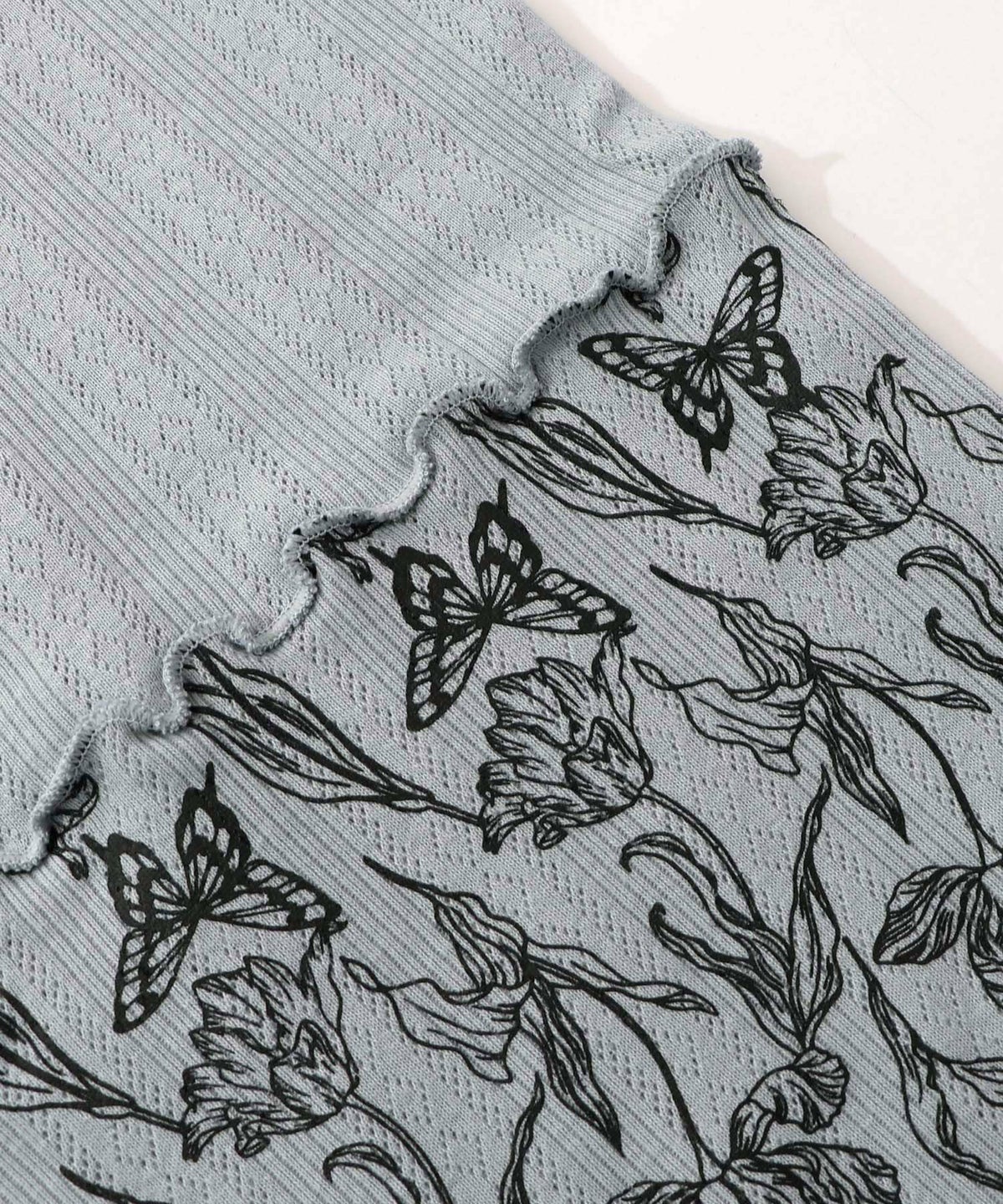 花蝶柄テレコ素材メロウ入りパンツ-16