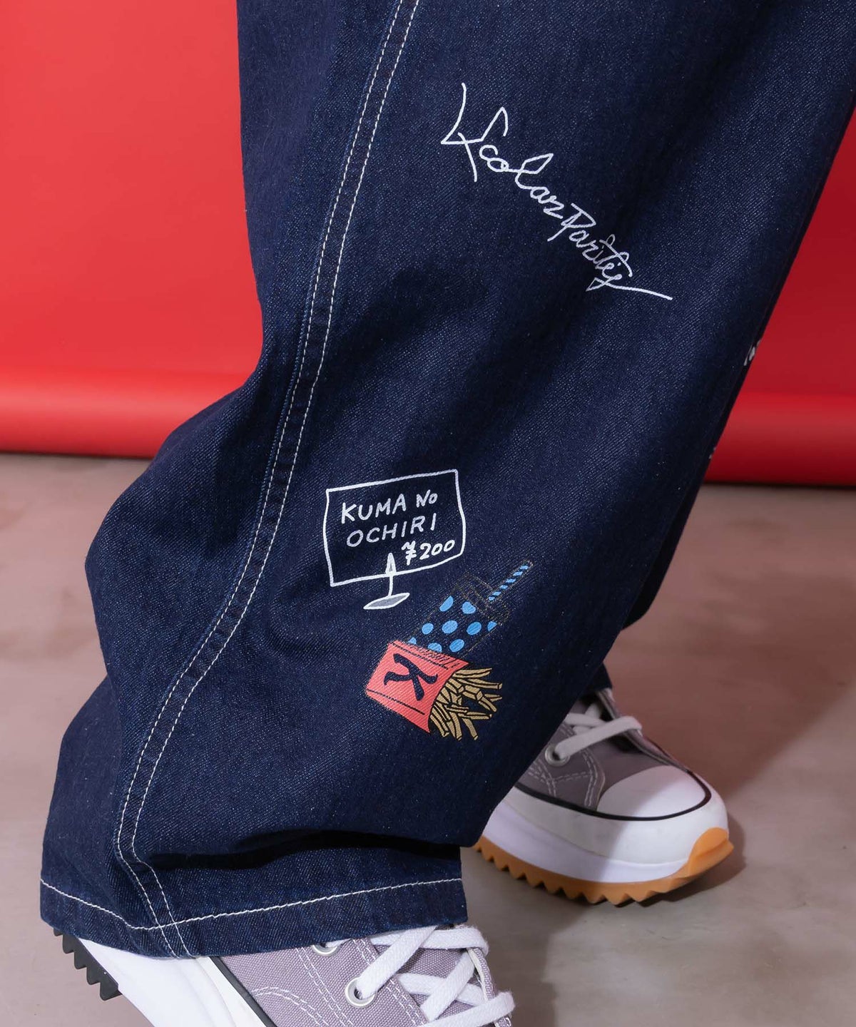 らくがき風ワッペンベルト付きパンツ-8