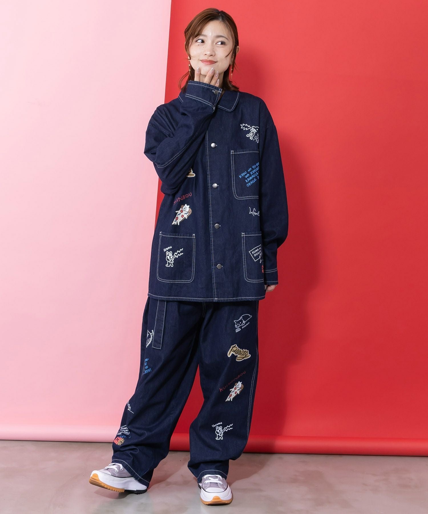 361101：らくがき風ワッペンシャツジャケットの通販-ScoLar