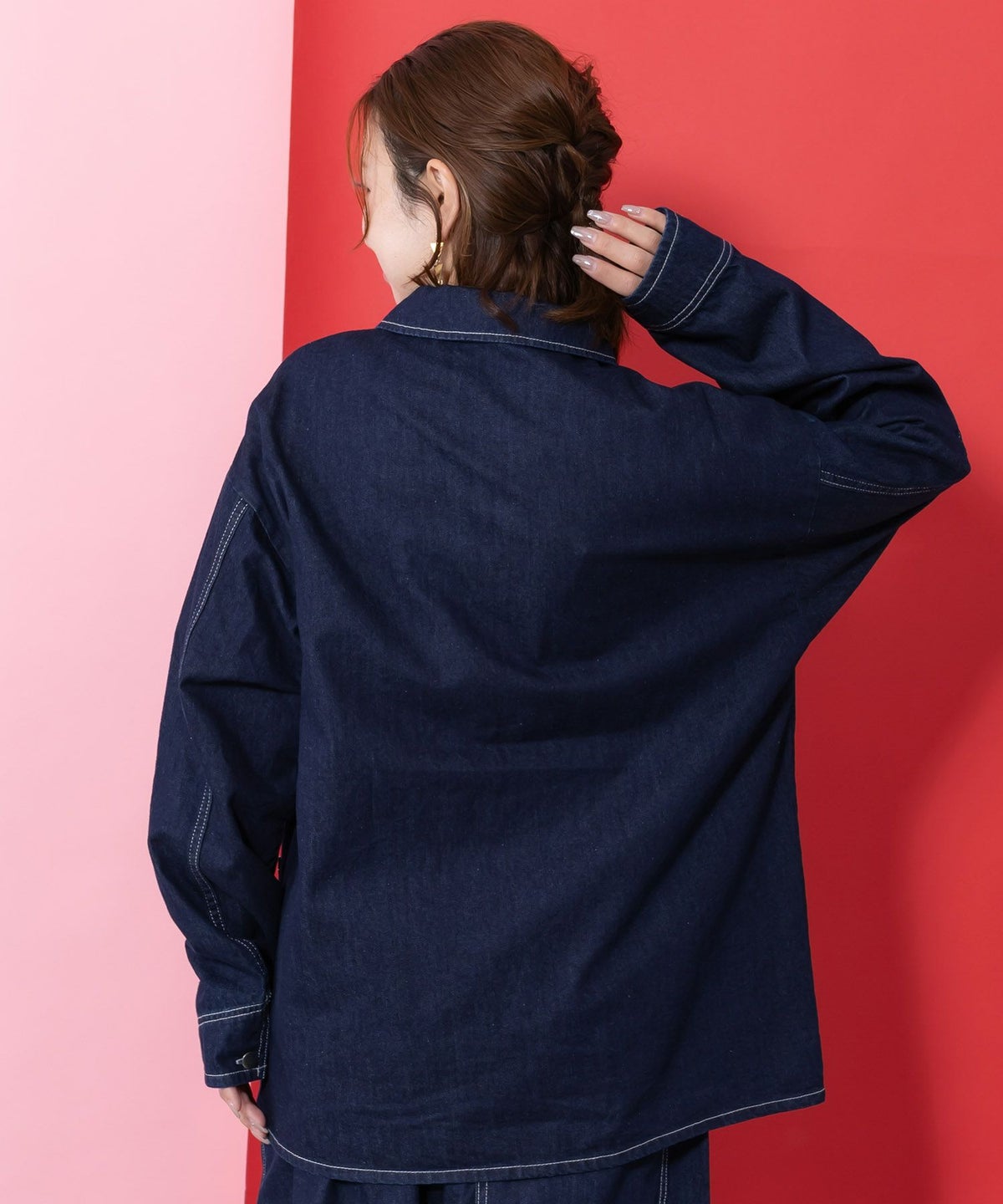 らくがき風ワッペンシャツジャケット-6