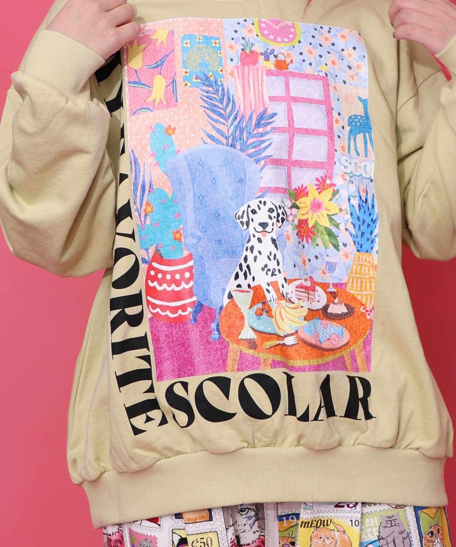 161619：スカラールーム柄裏毛プルオーバーの通販-ScoLar