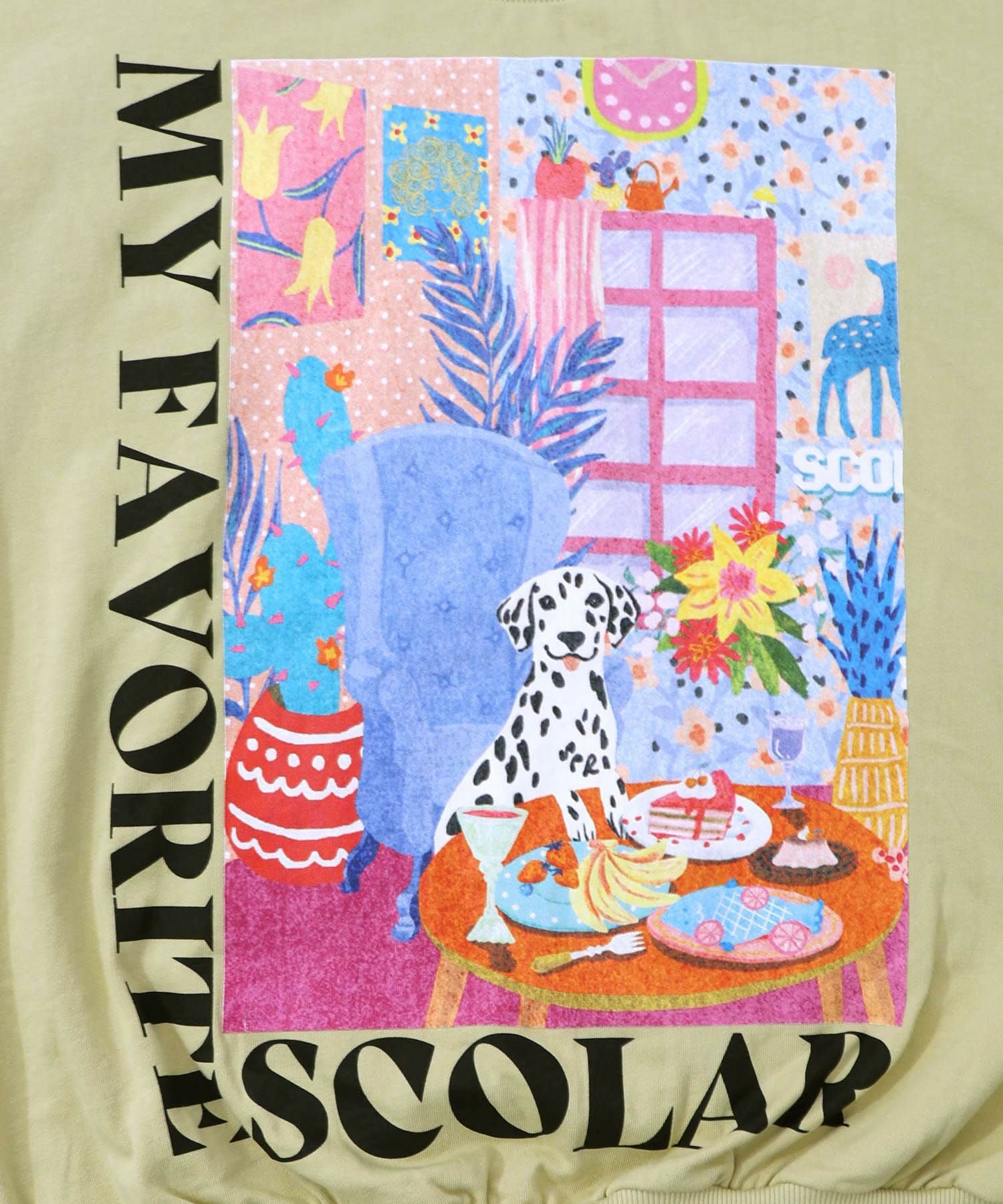 Scolar スカラールーム柄裏毛プルオーバー 161619：スカラールーム柄裏毛プルオーバーの通販-ScoLar
