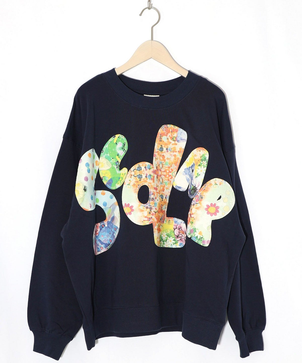 スカラー総柄ロゴアップリケ裏毛プルオーバー-14