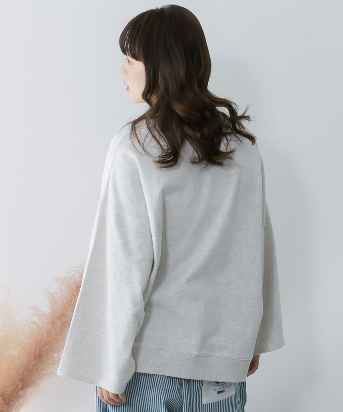 ラメ入りわんにゃん柄裏毛プルオーバー-5