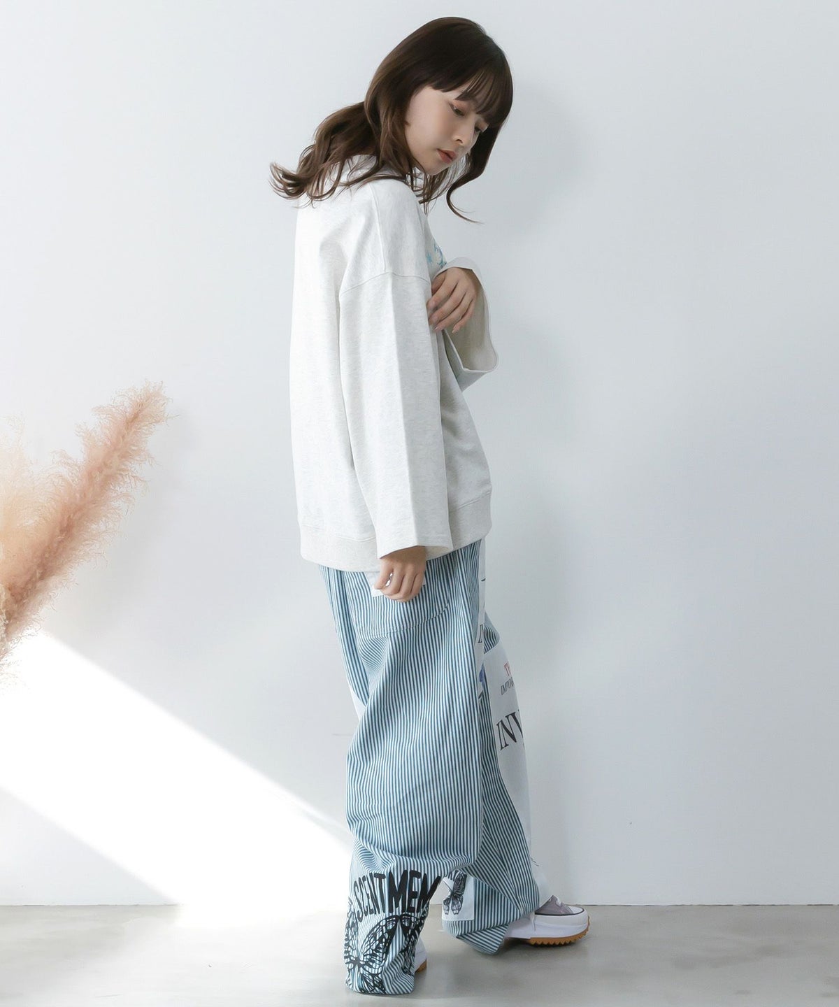 ラメ入りわんにゃん柄裏毛プルオーバー-6