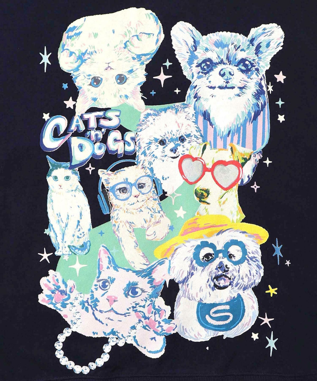 ラメ入りわんにゃん柄裏毛プルオーバー-15