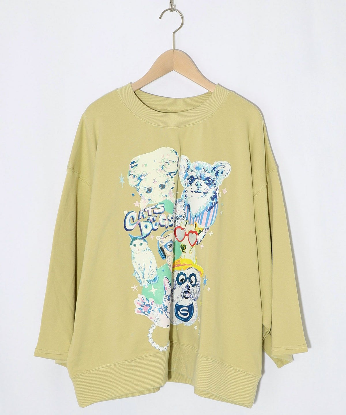 ラメ入りわんにゃん柄裏毛プルオーバー-16