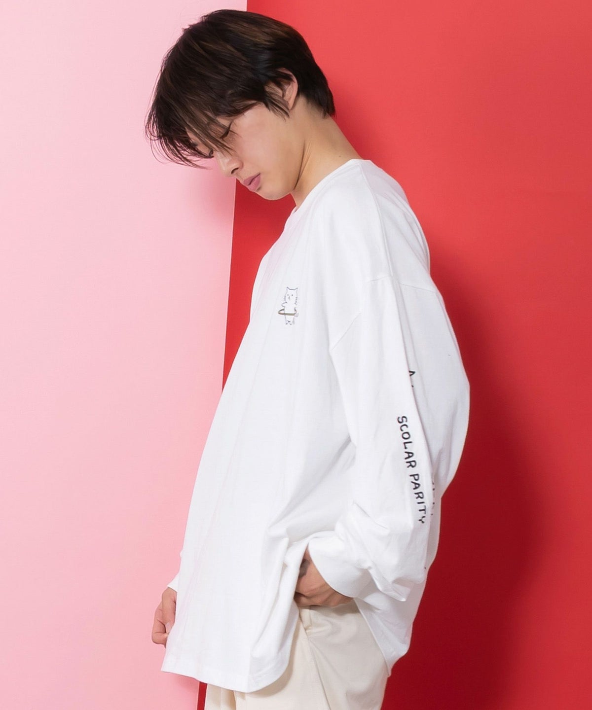 ネコの洗脳柄ロングスリーブTシャツ-4