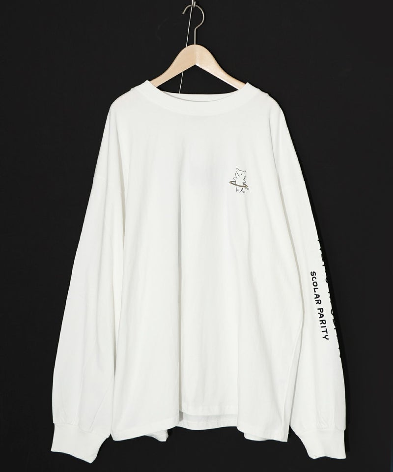 ネコの洗脳柄ロングスリーブTシャツ-14