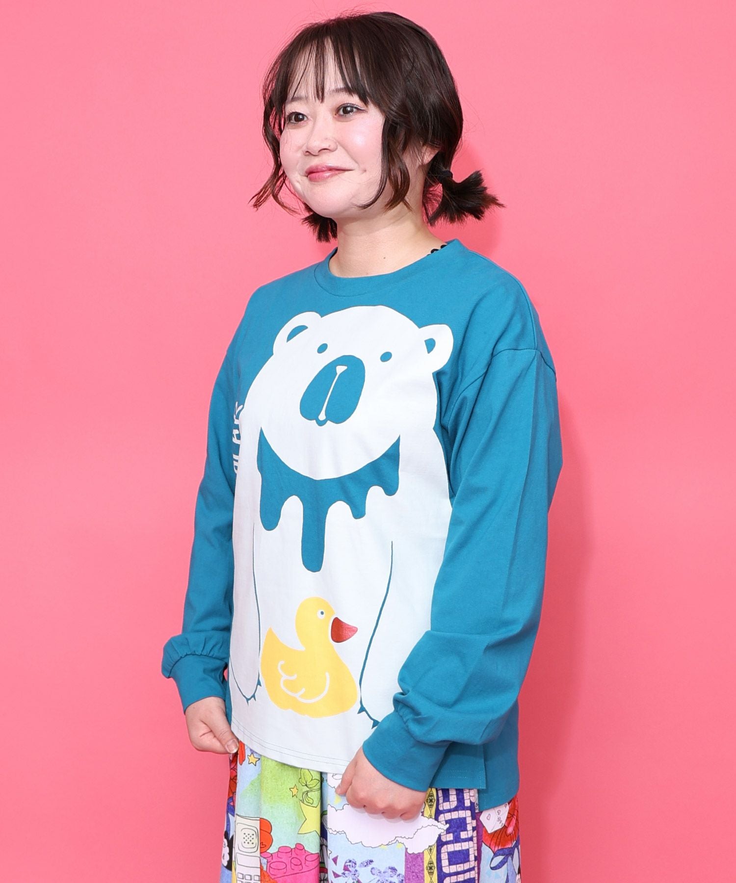 161622：くま吉くんとアヒル柄ロンTの通販-ScoLar