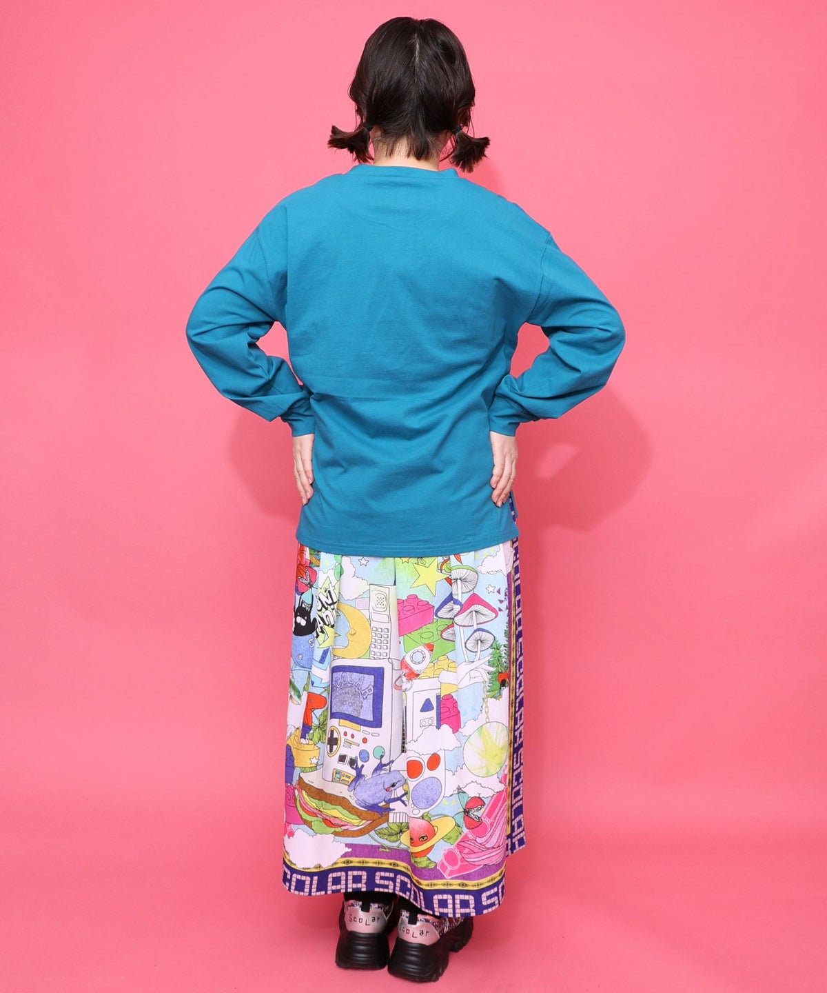 くま吉くんとアヒル柄ロンT-5