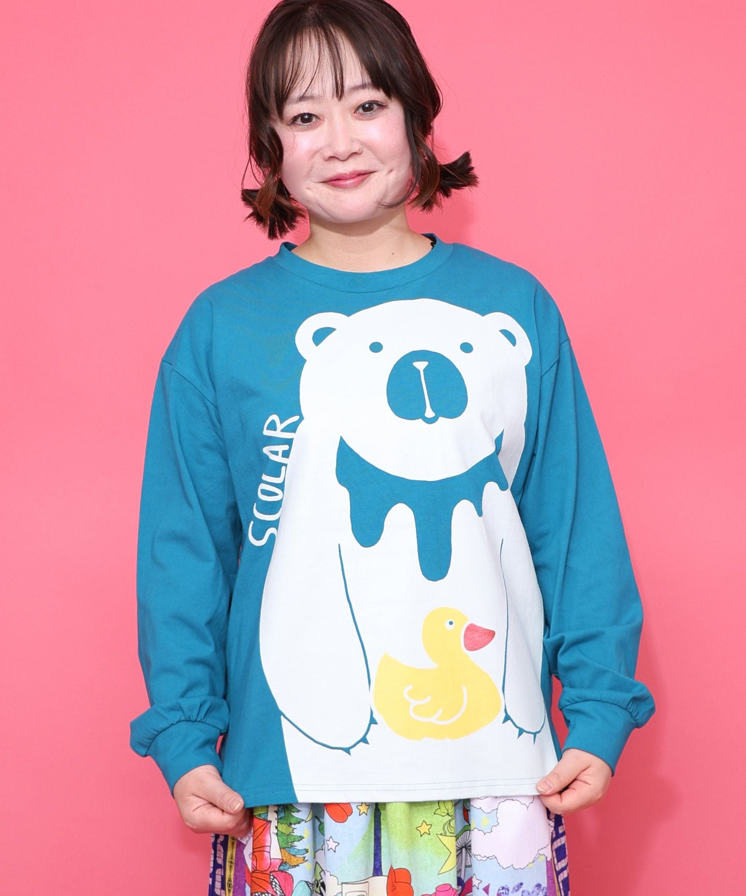 161622：くま吉くんとアヒル柄ロンTの通販-ScoLar