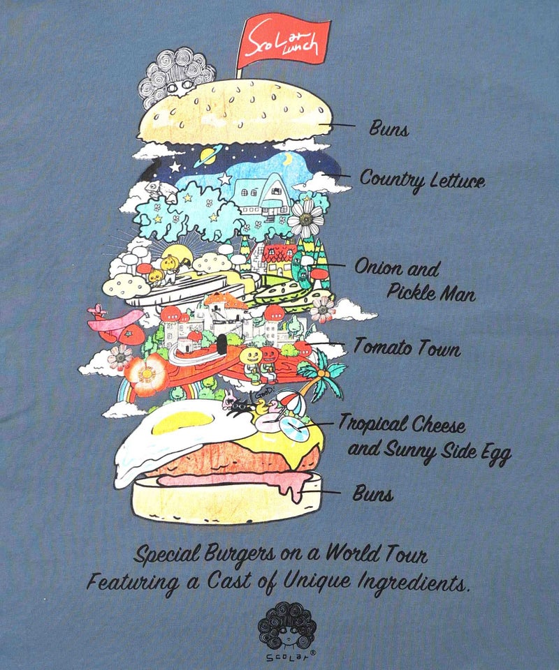 スカラーバーガータウン柄Tシャツ-14