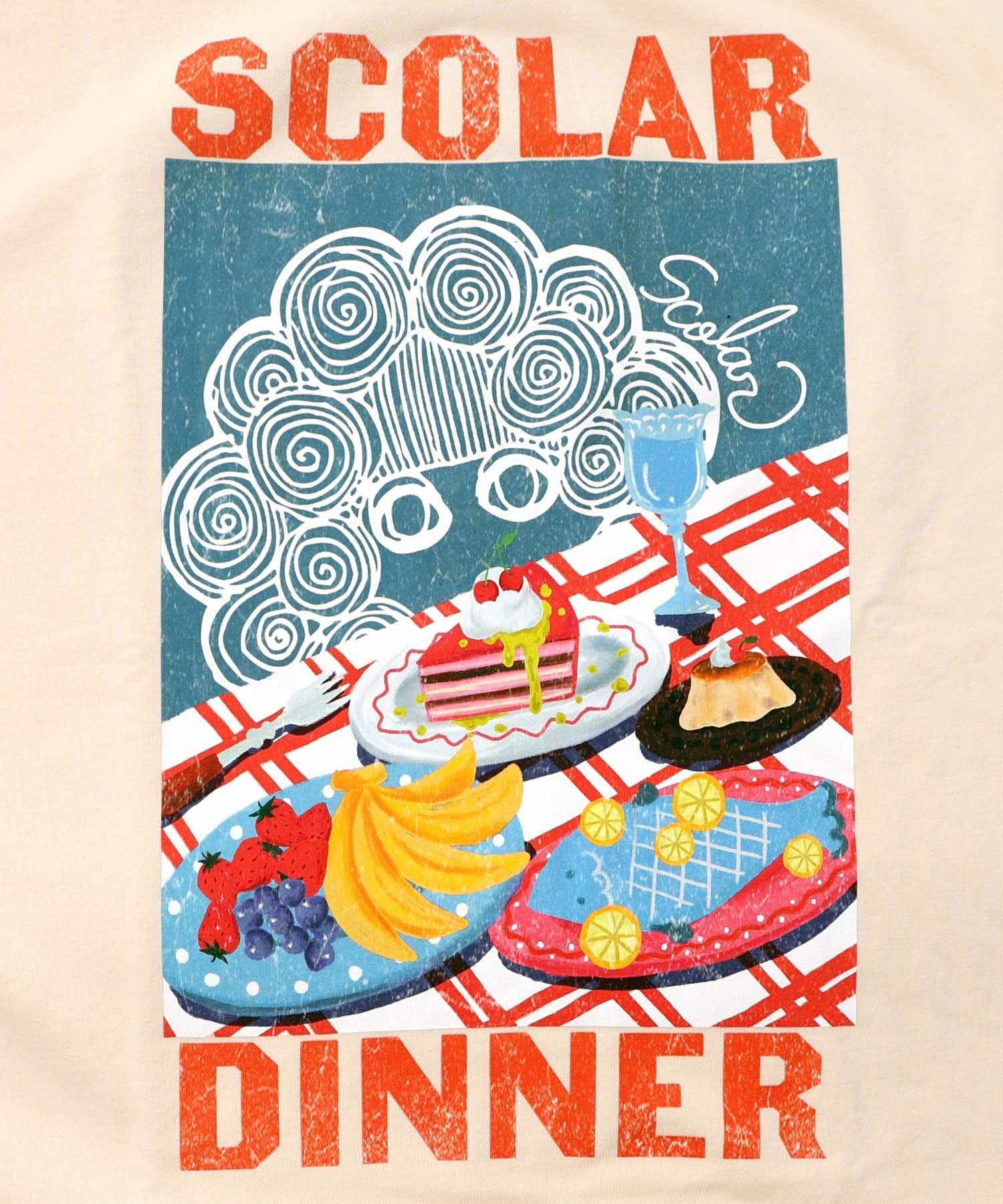 161610：スカラーちゃんの夕食柄レイヤード風配色プルオーバーの通販