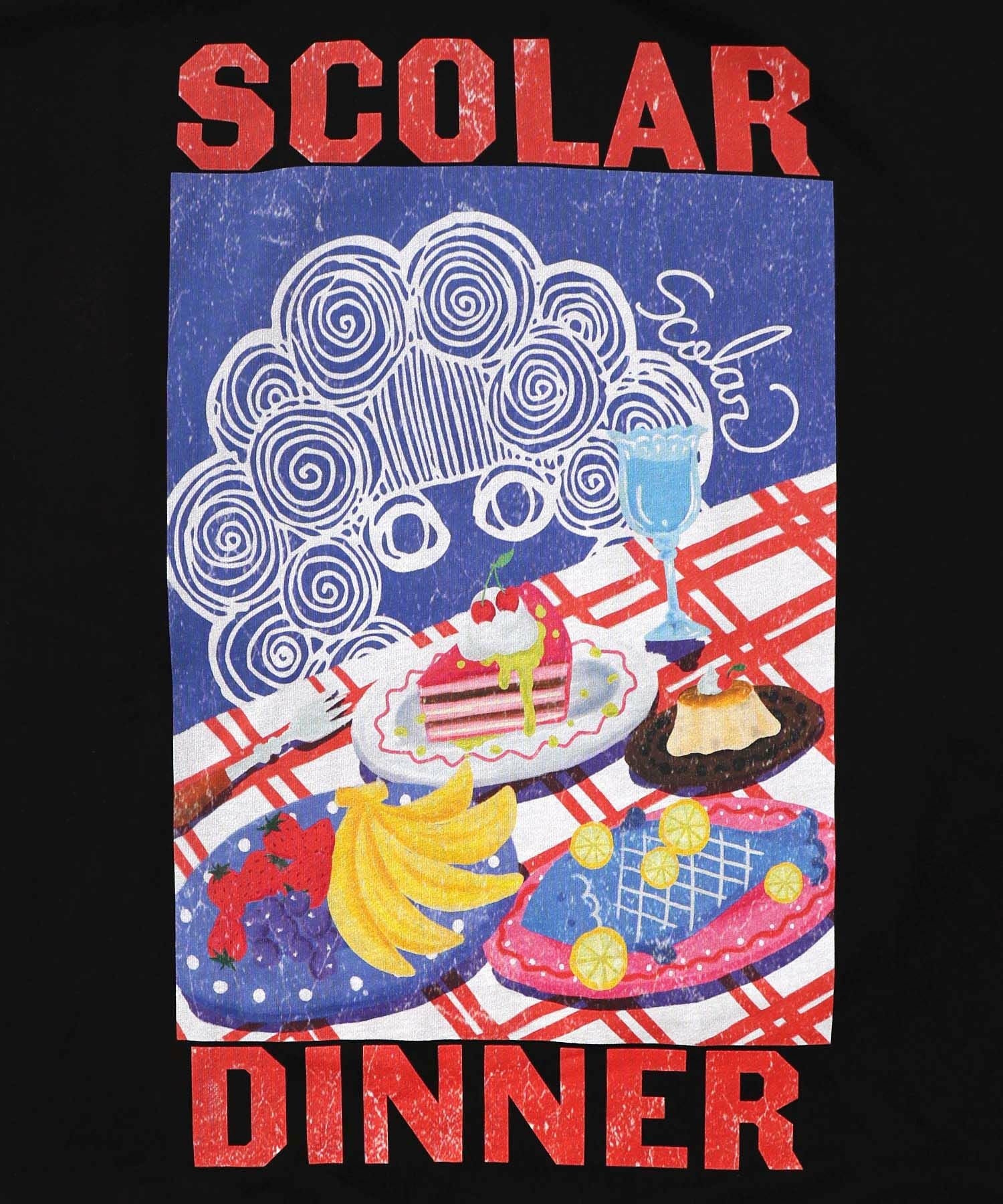 161610：スカラーちゃんの夕食柄レイヤード風配色プルオーバーの通販